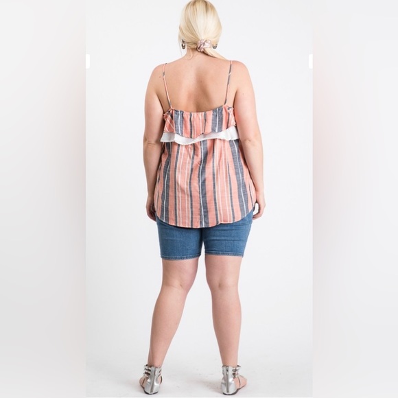 NWT CollectiveRack Plus Size summar Realize Striped Sleeveless Top - Picture 2 of 3